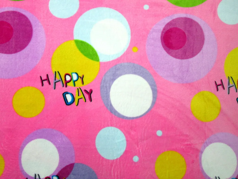 Fleece ružový "Happy day"