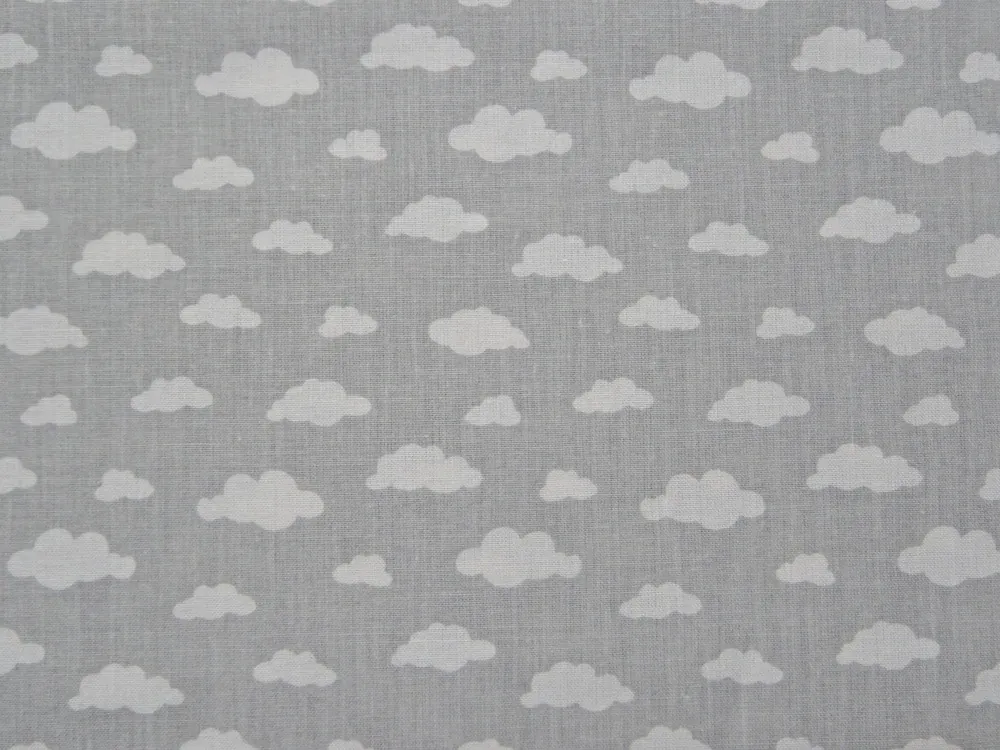 Bavlna sivá "biely obláčik" 