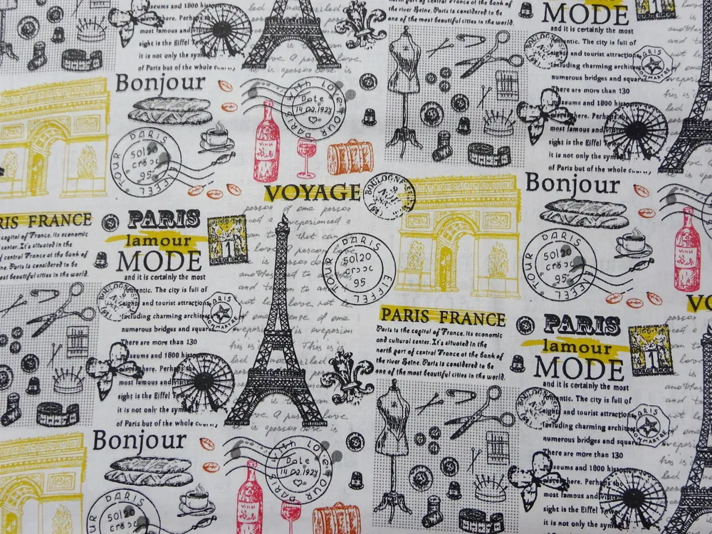 Bavlna biela "rôzne vzory" 