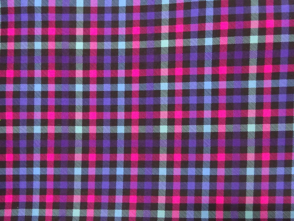 Softshell "ružovo-tyrkysové káro"