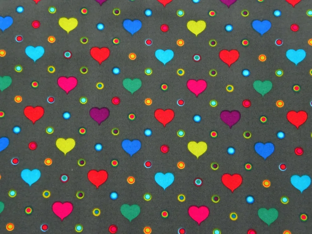 Softshell tmavosivý "srdiečka"