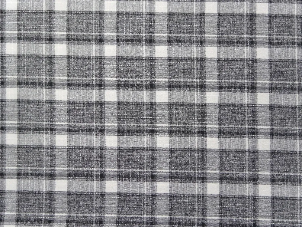 Kostýmovka smotanová "sivo-čierne káro" 