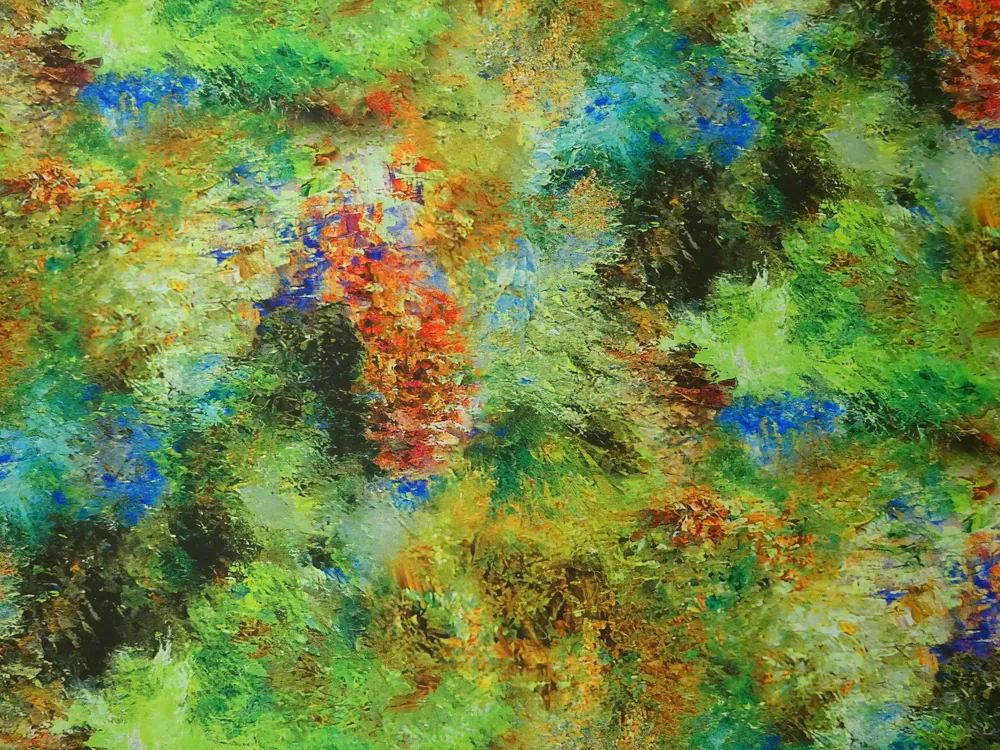 Hodváb horčicovo-zelený "vzorovaný" 