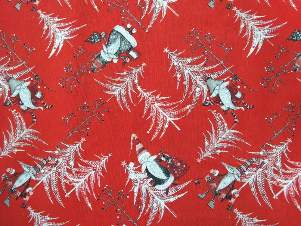 Poťahovka červená "škriatok, stromy" 