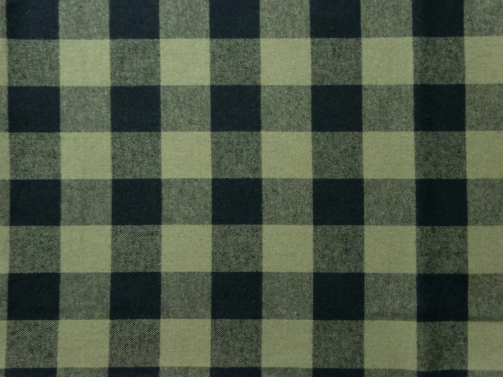 Flanel tkaný "olivovo-čierna kocka"