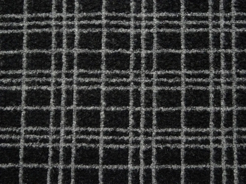 Kabátovina čierna "sivé káro" 