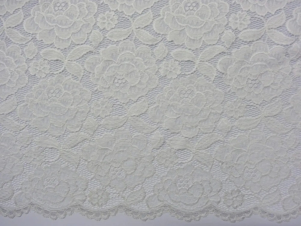 Krajka elastická maslová "veľké kvety" 