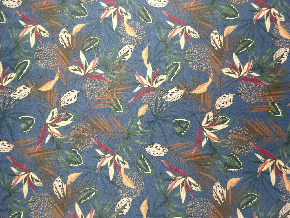 Úplet - imitácia jelenice "modrý "listy" - potlač na Slovensku 