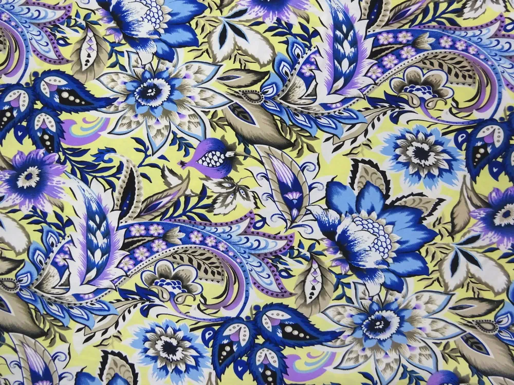 Úplet žltý "fialovo-modré kvety"