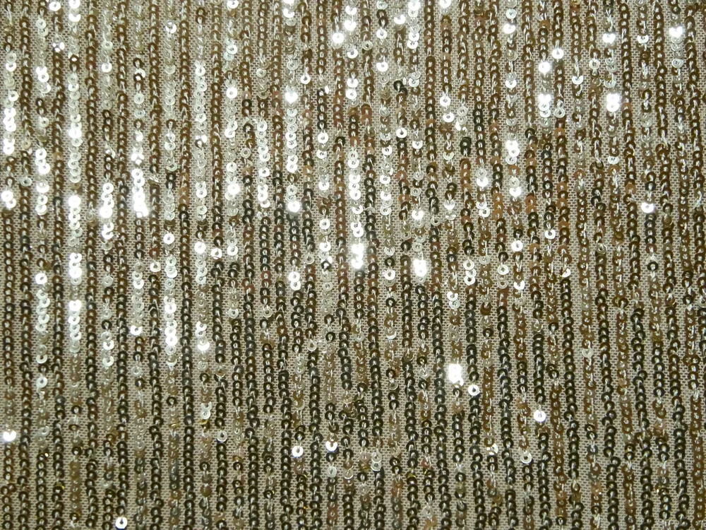 Tyl elastický telový "zlaté flitre" 