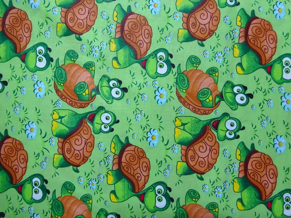 Bavlna zelená "korytnačky" 