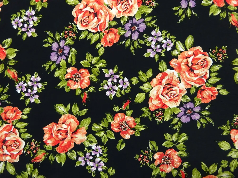 Šatovka čierna "kvety" 