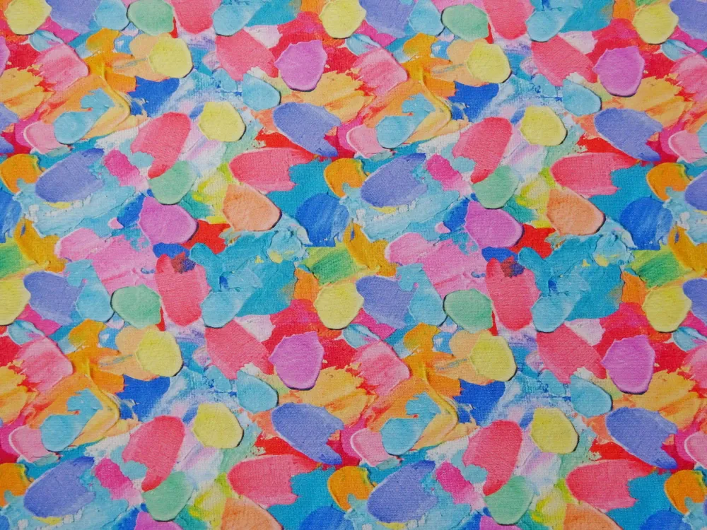 Teplákovina počesaná "farebné machule" 