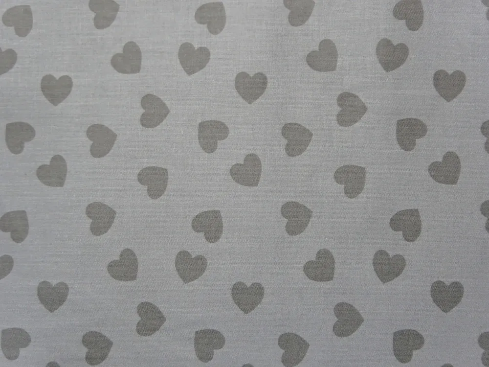 Bavlna sivá "sivé srdiečka" 