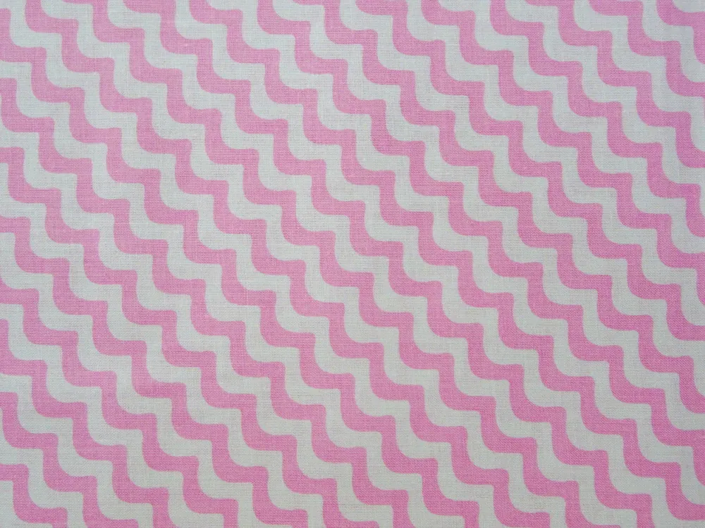 Bavlna biela "ružová vlnovka" 