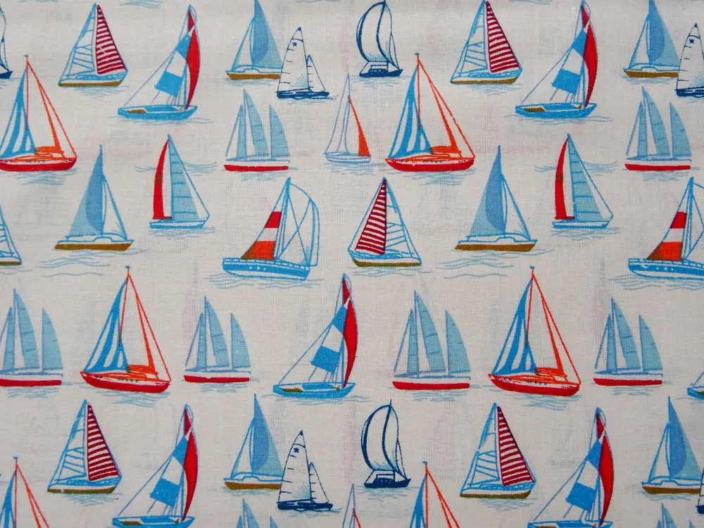 Bavlna biela "plachetnice" 