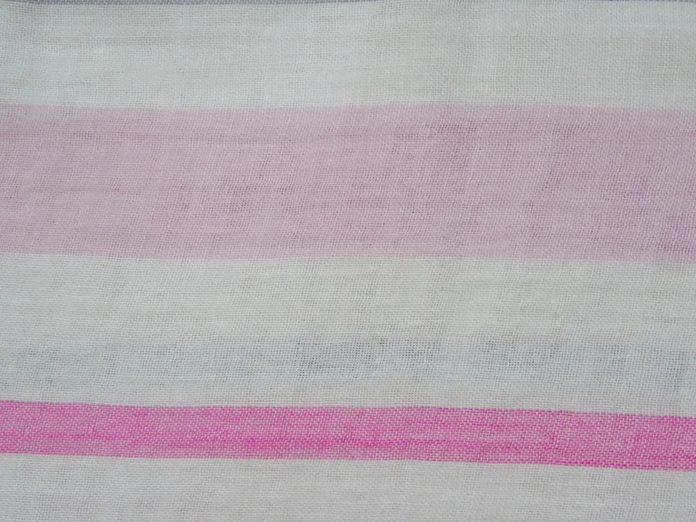 Košeľovina biela "ružový a sivý pásik" 