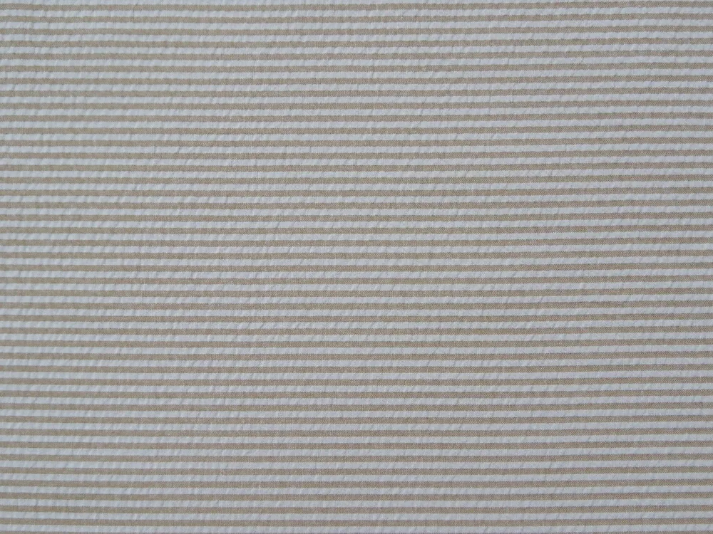 Šatovka krčená "bielo-béžový pásik" 