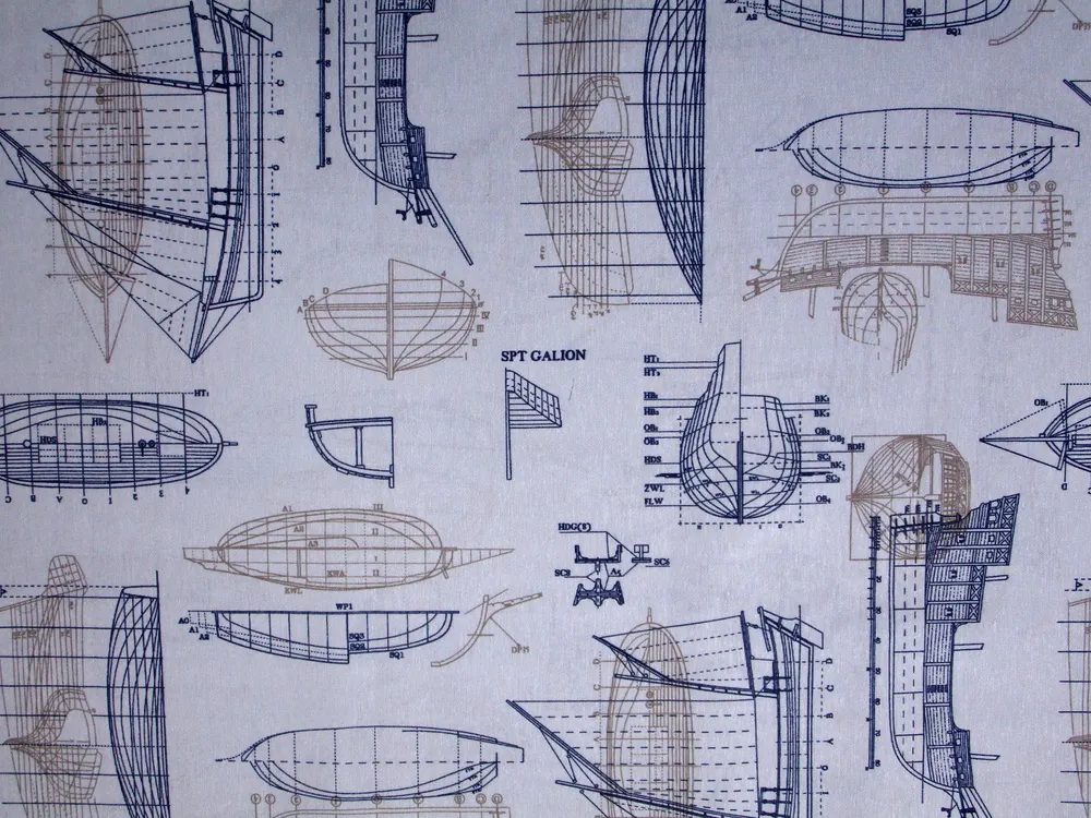 Poťahovka svetlomodrá "konštrukcie lodí"