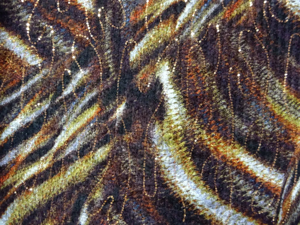 Šatovka hnedá jemne plisovaná "flitrová vlnka" 