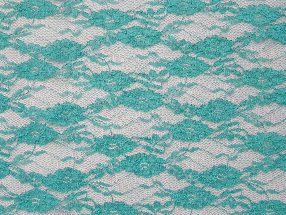 Krajka elastická tyrkysová "kvety"