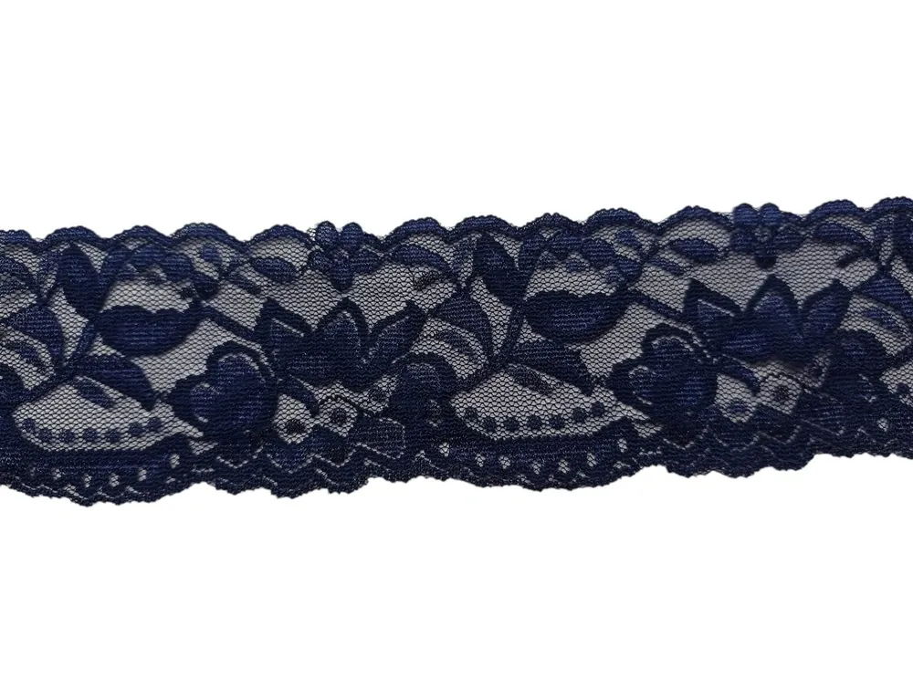 Borta elastická tmavomodrá "kvety" 