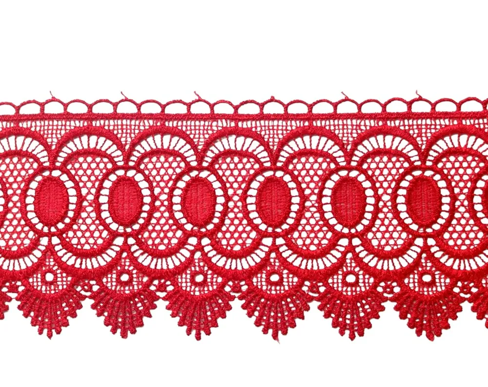 Čipka ozdobná červená "vzorovaná" - zbytok
