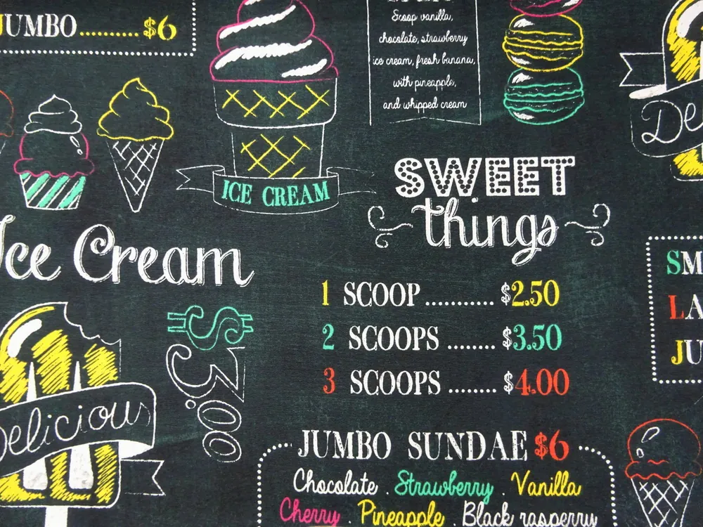 Poťahovka zeleno-čierna "zmrzlina, nápisy" 