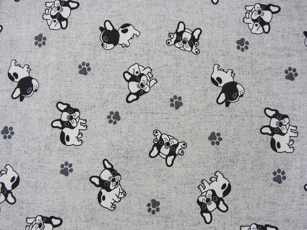 Poťahovka sivý melír "psík, labka" 