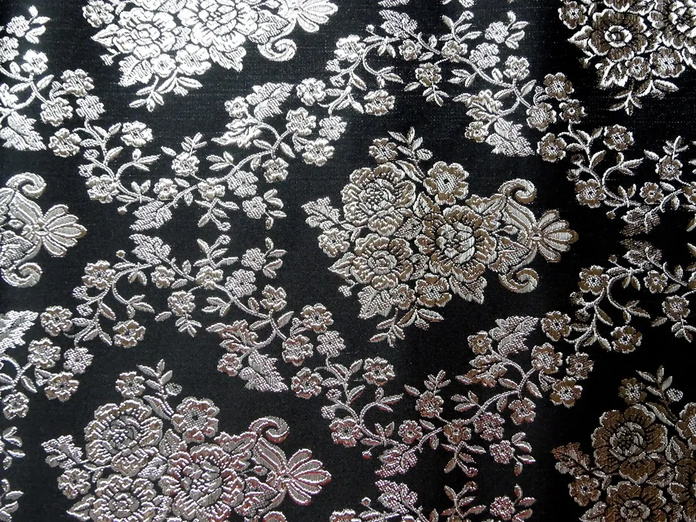 Brokát čierny "strieborný vzor" - Španielsko, 2. akosť 