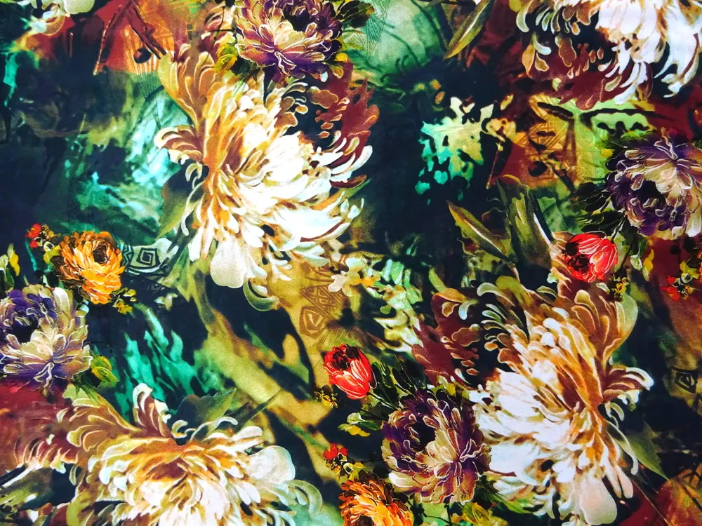 Šatovka bavlnená s viskózou "kvety" 