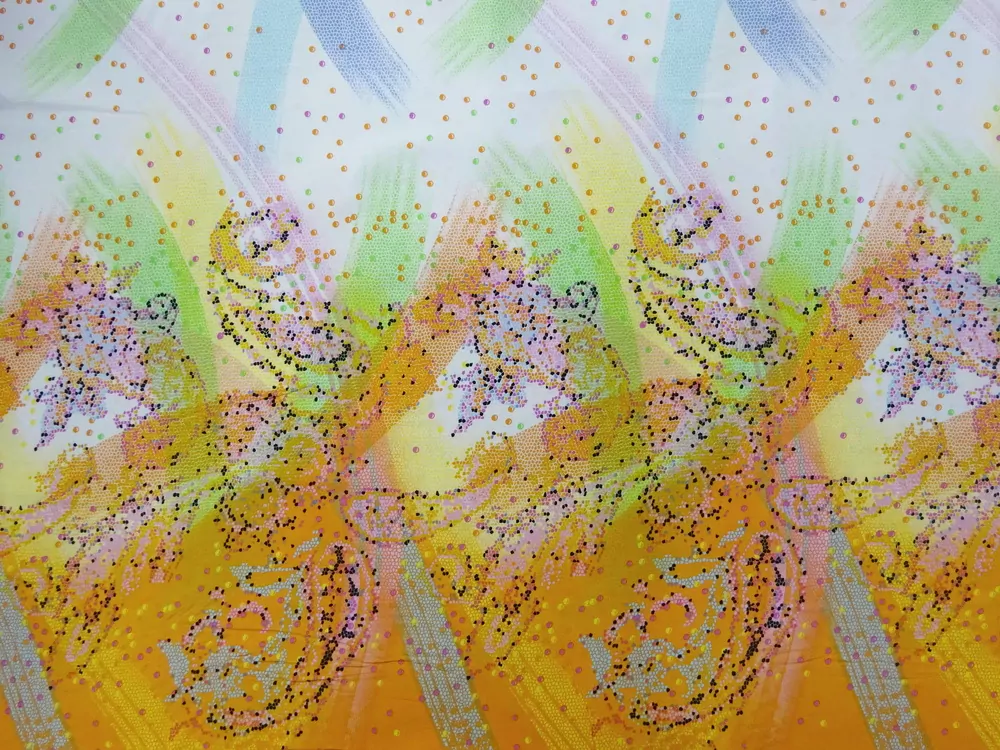 Šatovka biela "farebný vzor" - bordúra obojstranná 