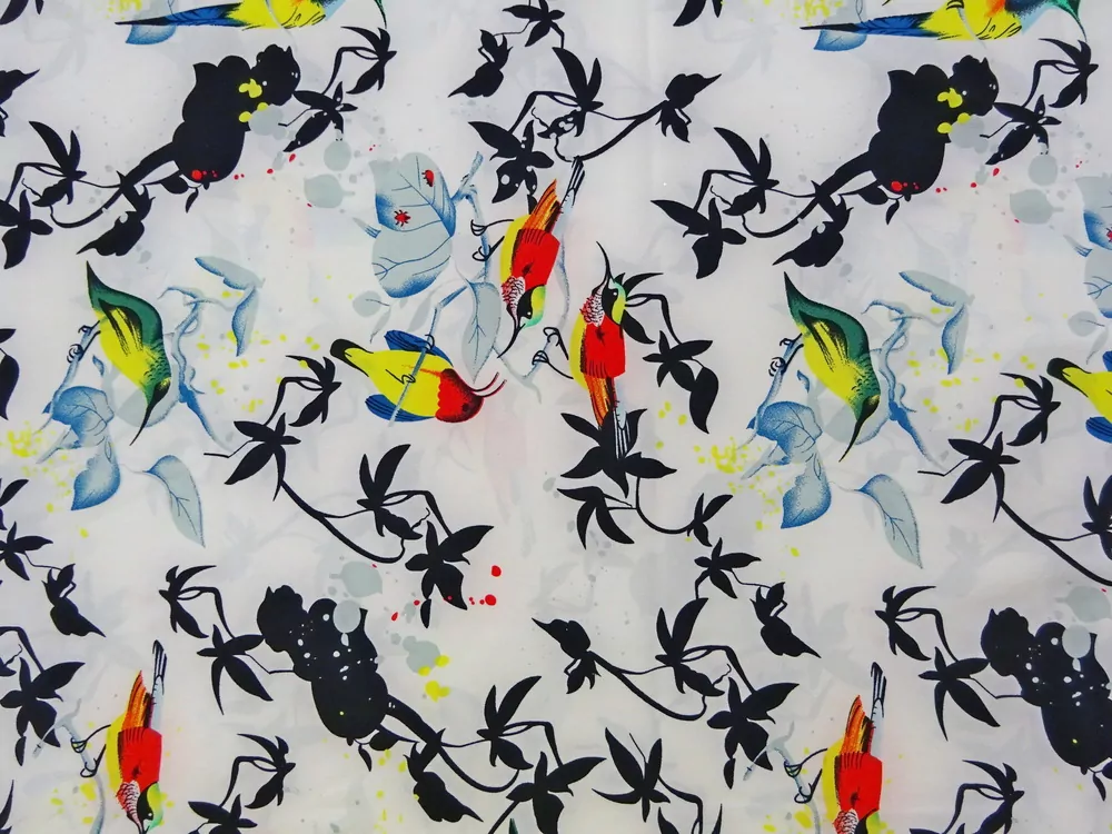 Šatovka smotanová "vtáčiky, konáre"