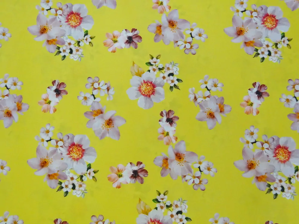 Šatovka s hodvábom žltá "kvety" 