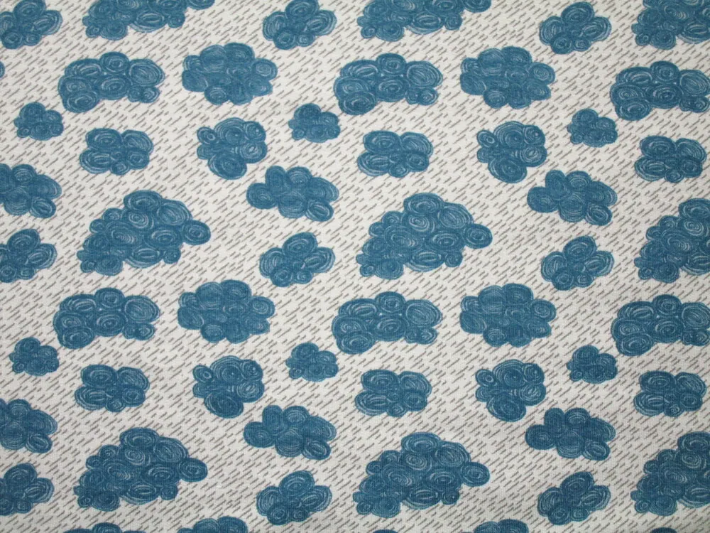 Teplákovina sivá "tyrkysovomodré oblaky"