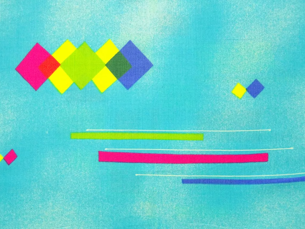 Šatovka modrá do tyrkysová "geometrický vzor" 