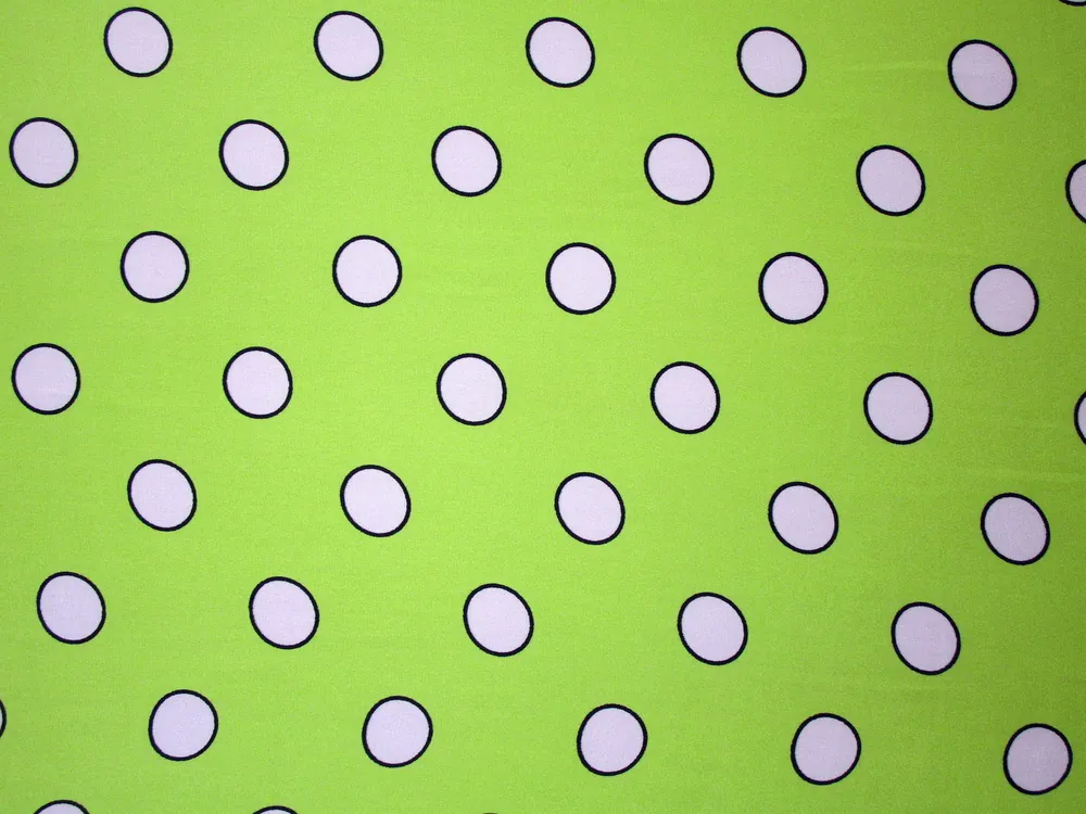 Satén Silky zelenkavý "biela bodka" 