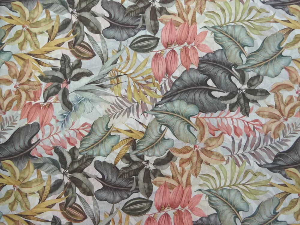 Poťahovka smotanová "listy" 