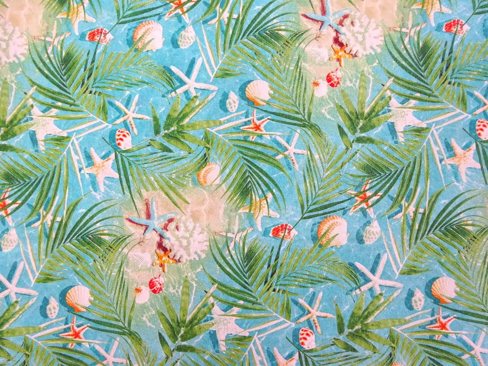 Poťahovka tyrkysovo-modrá "letný motív" 