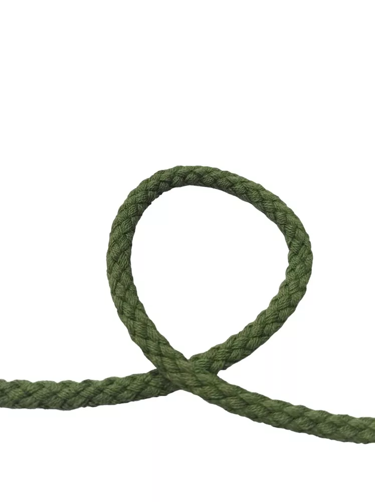 Šnúrka bavlnená točená "olivová" 