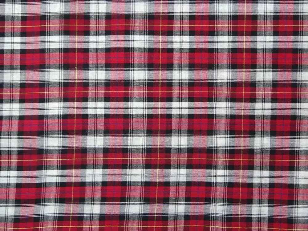 Košelovina biela "červeno-čierne káro"