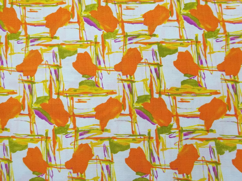 Kostýmovka biela "pomarančovo-žlto-zelené fľaky"