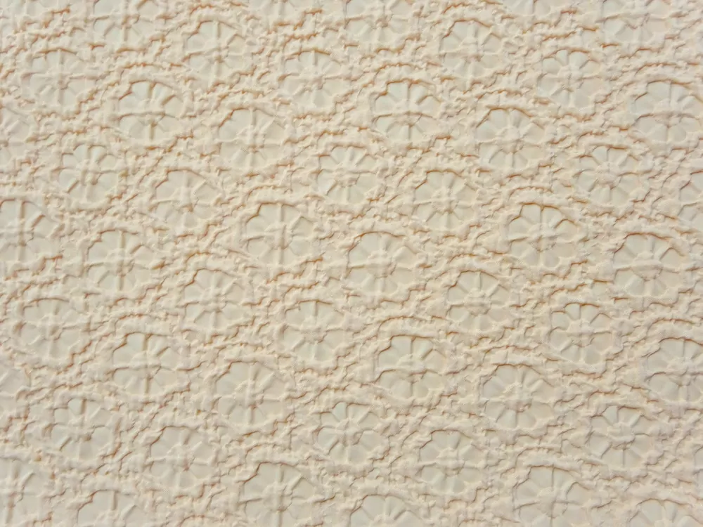 Žakard pomarančový "plastické kvety" 