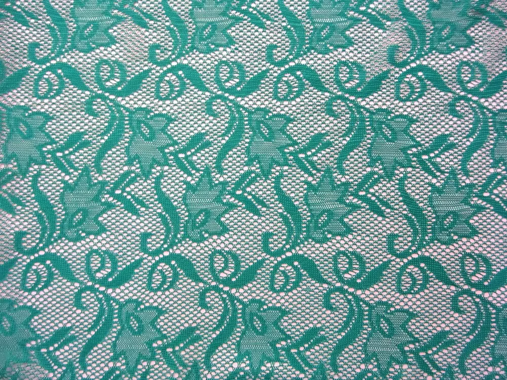 Krajka tyrkysovozelená "kvety"