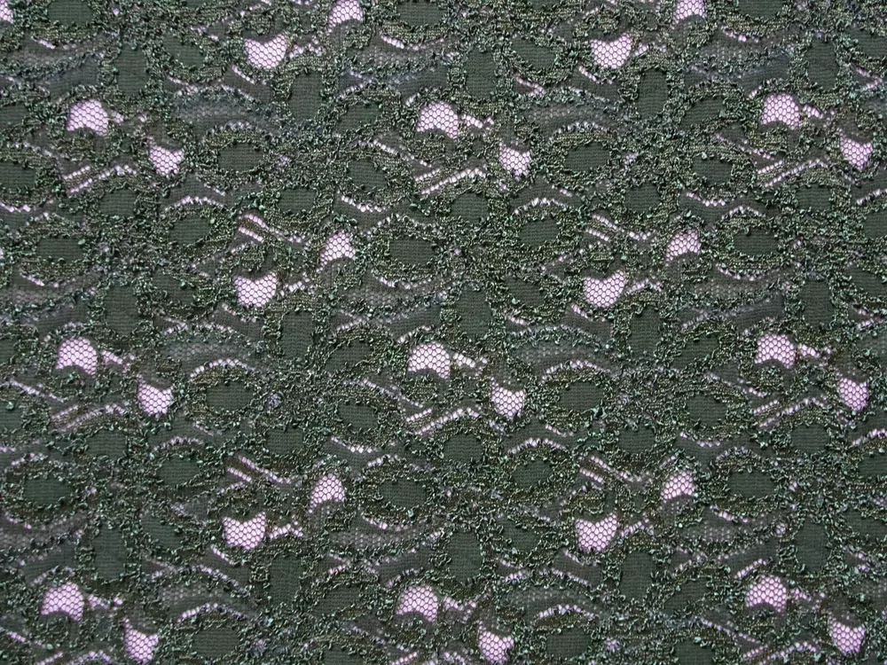 Krajka elastická olivová "kvety" 