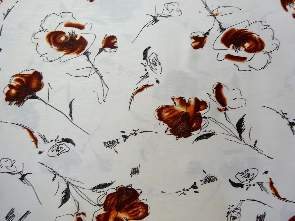 Kostýmovka maslová "hnedé kvety"