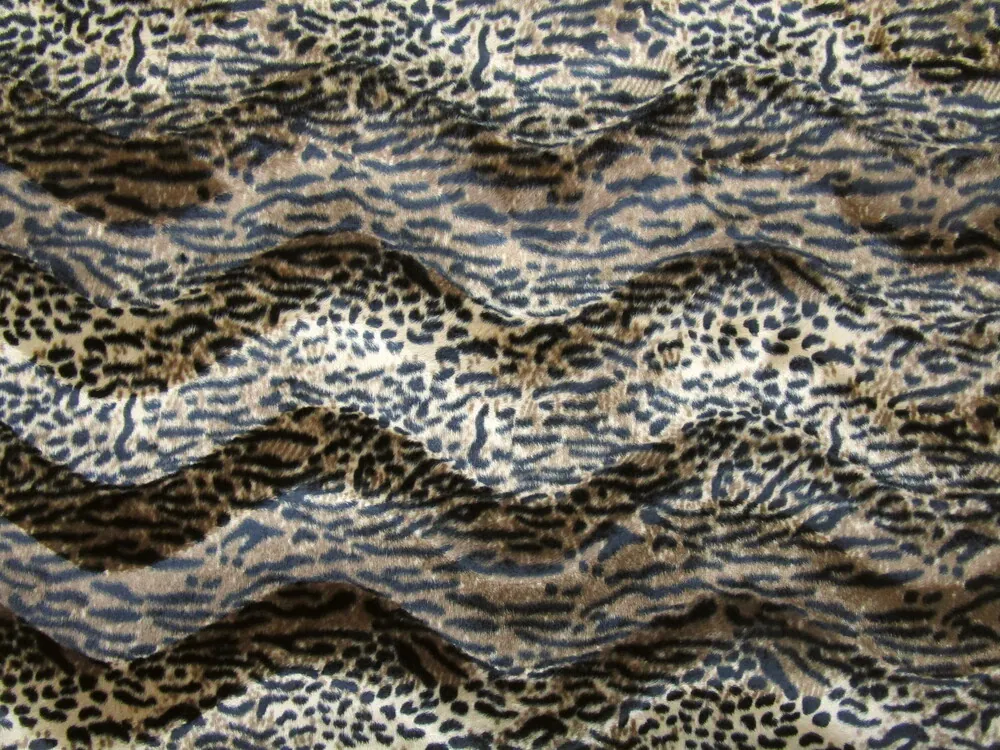 Kožušina béžovo-hnedá "čierny tiger" - nízky vlas