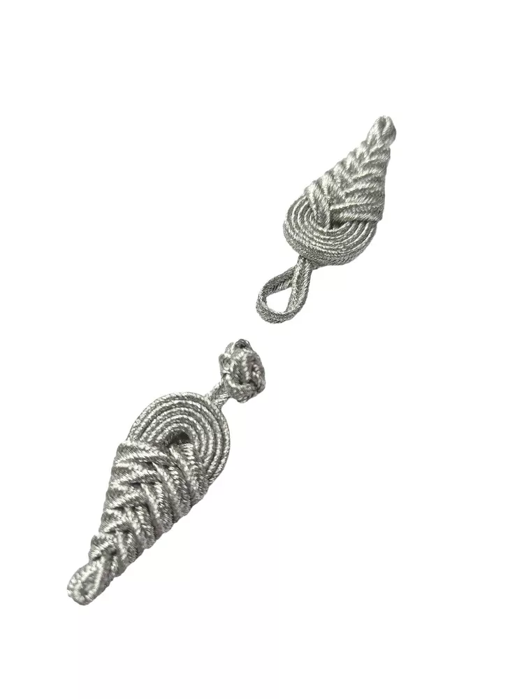 Zapínanie textilné "strieborné" 