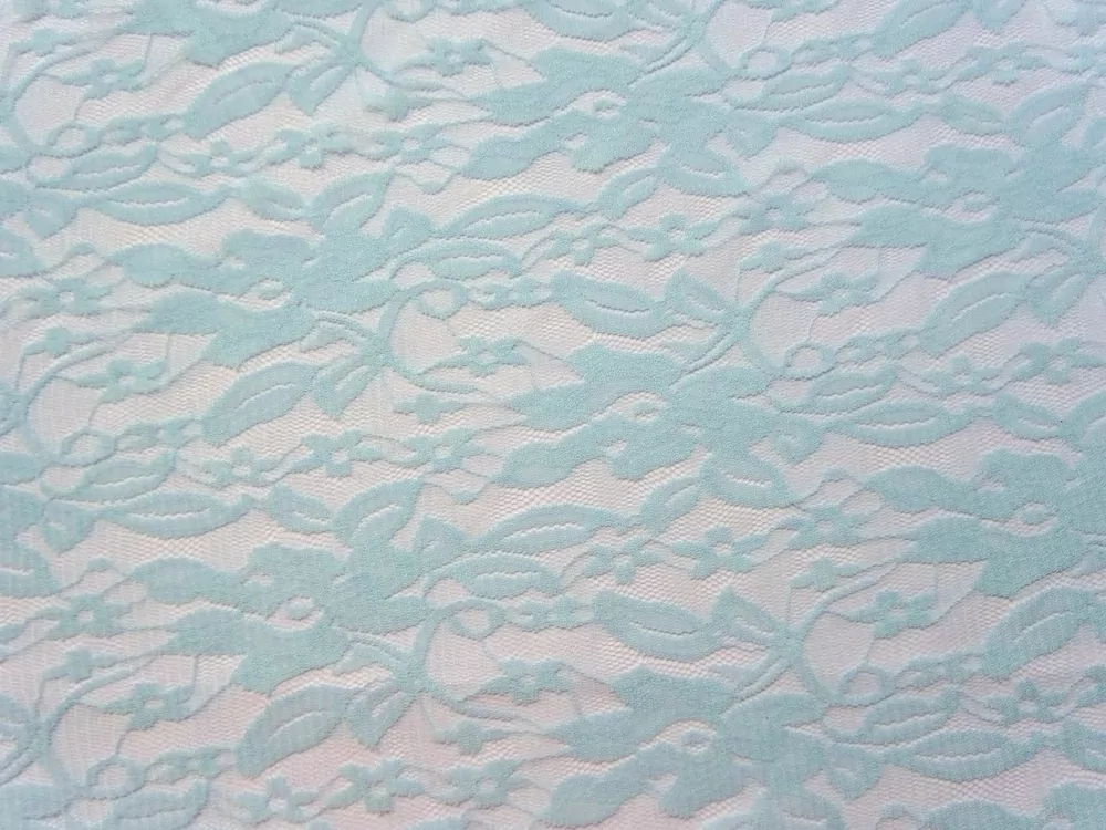 Krajka elastická mentolová "kvety" 