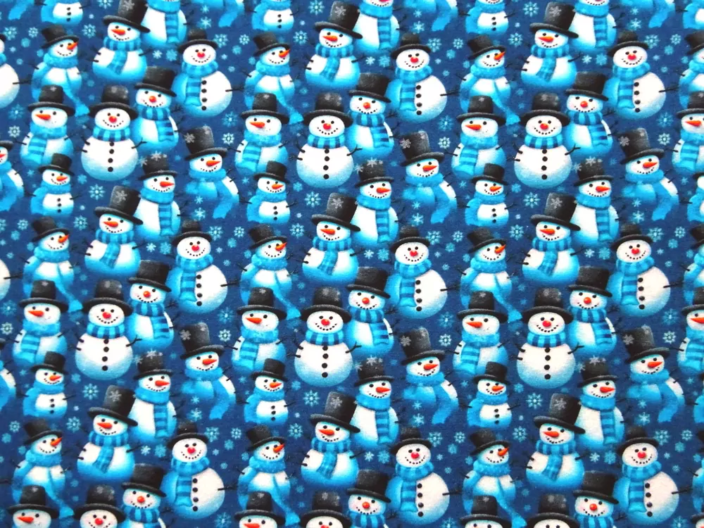 Úplet modrý "snehuliak - digitálna tlač 